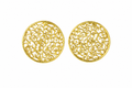 18K Gold Plated Filigree Round Stud Earrings