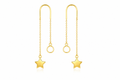 18K Gold Plated Celestial Star Threader Earrings