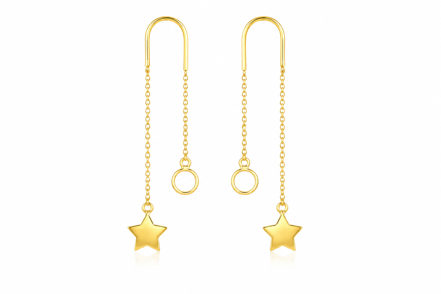 18K Gold Plated Celestial Star Threader Earrings
