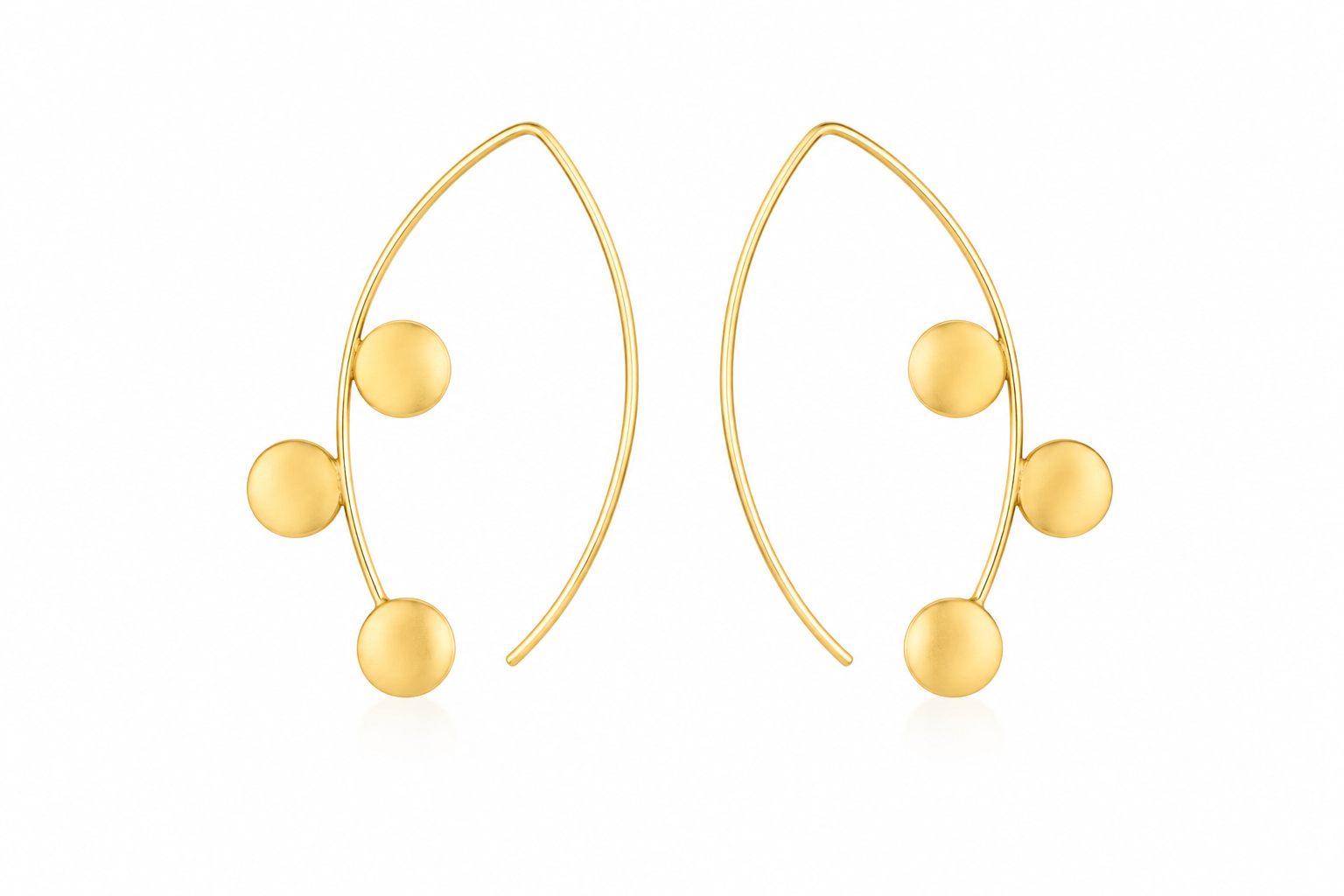 18K Gold Plated Geometric Disc Drop Earrings