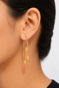 18K Gold Plated Geometric Disc Drop Earrings