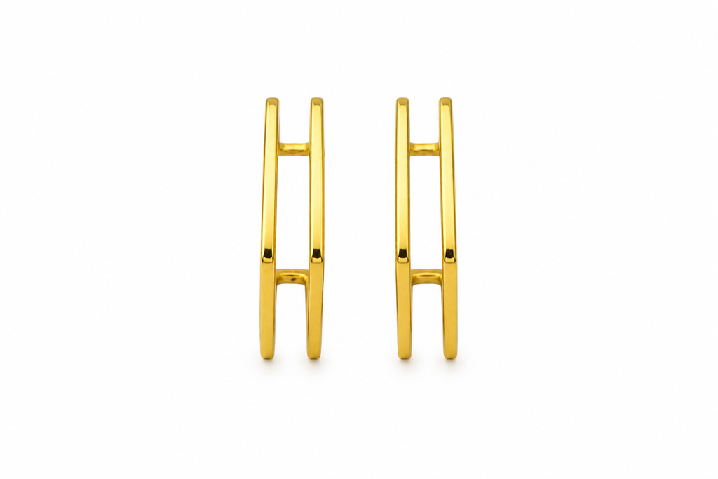18K Gold Plated Square Hoop Earrings