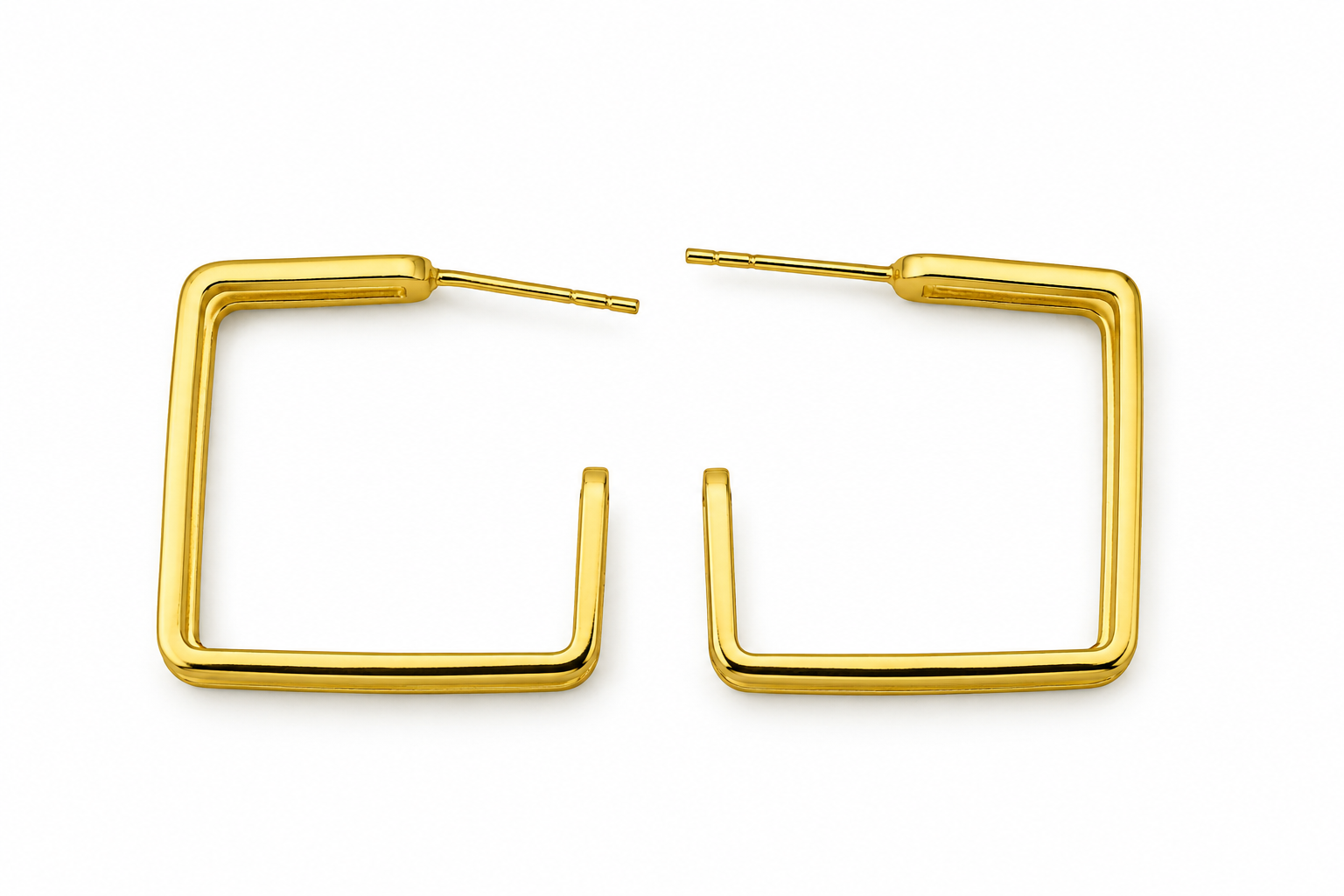 18K Gold Plated Square Hoop Earrings