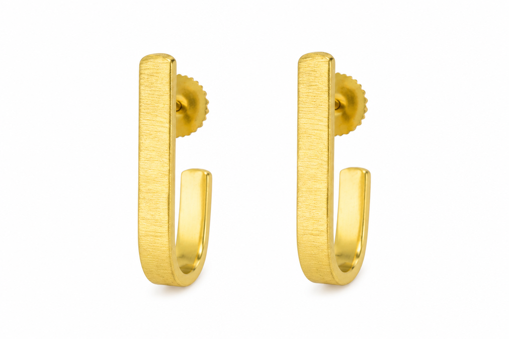 18K Gold-Plated Minimalist U-Hoop Earrings