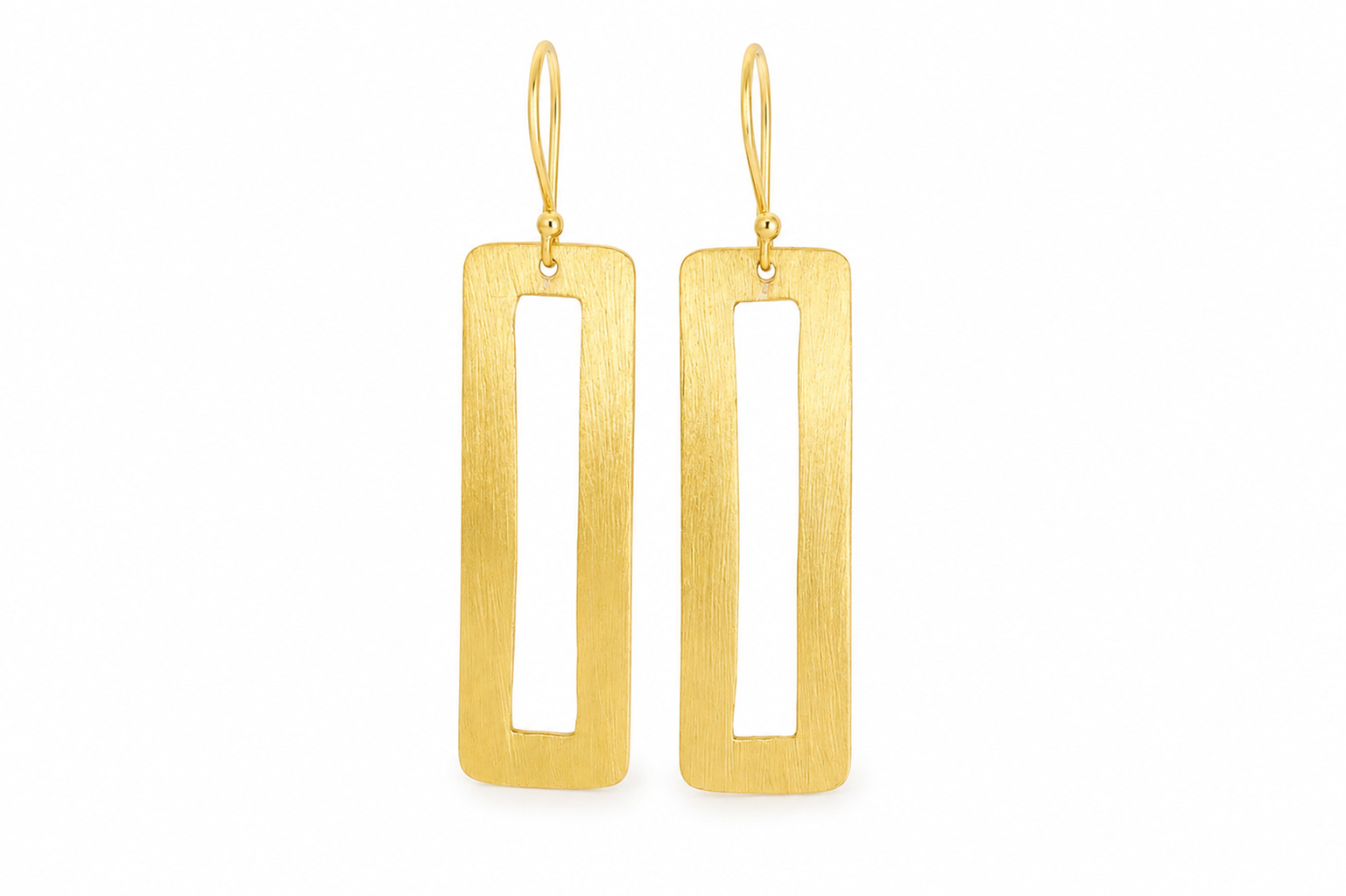18K Gold Plated Geometric Rectangle Drop Earrings