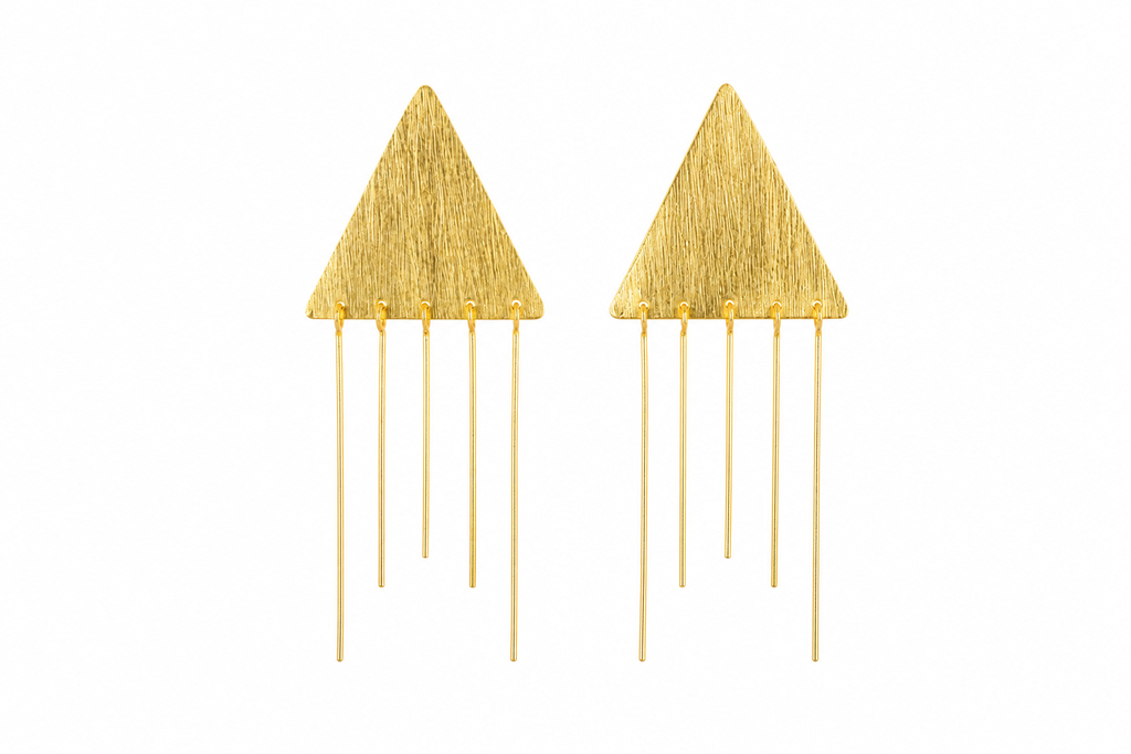 18K Gold-Plated  Triangle Tassel  Earrings