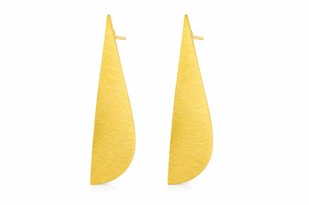 18K Gold Plated Geometric Long Drop Earrings