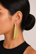 18K Gold Plated Geometric Long Drop Earrings