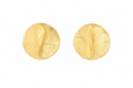18K Gold Plated Textured Round Stud Earrings