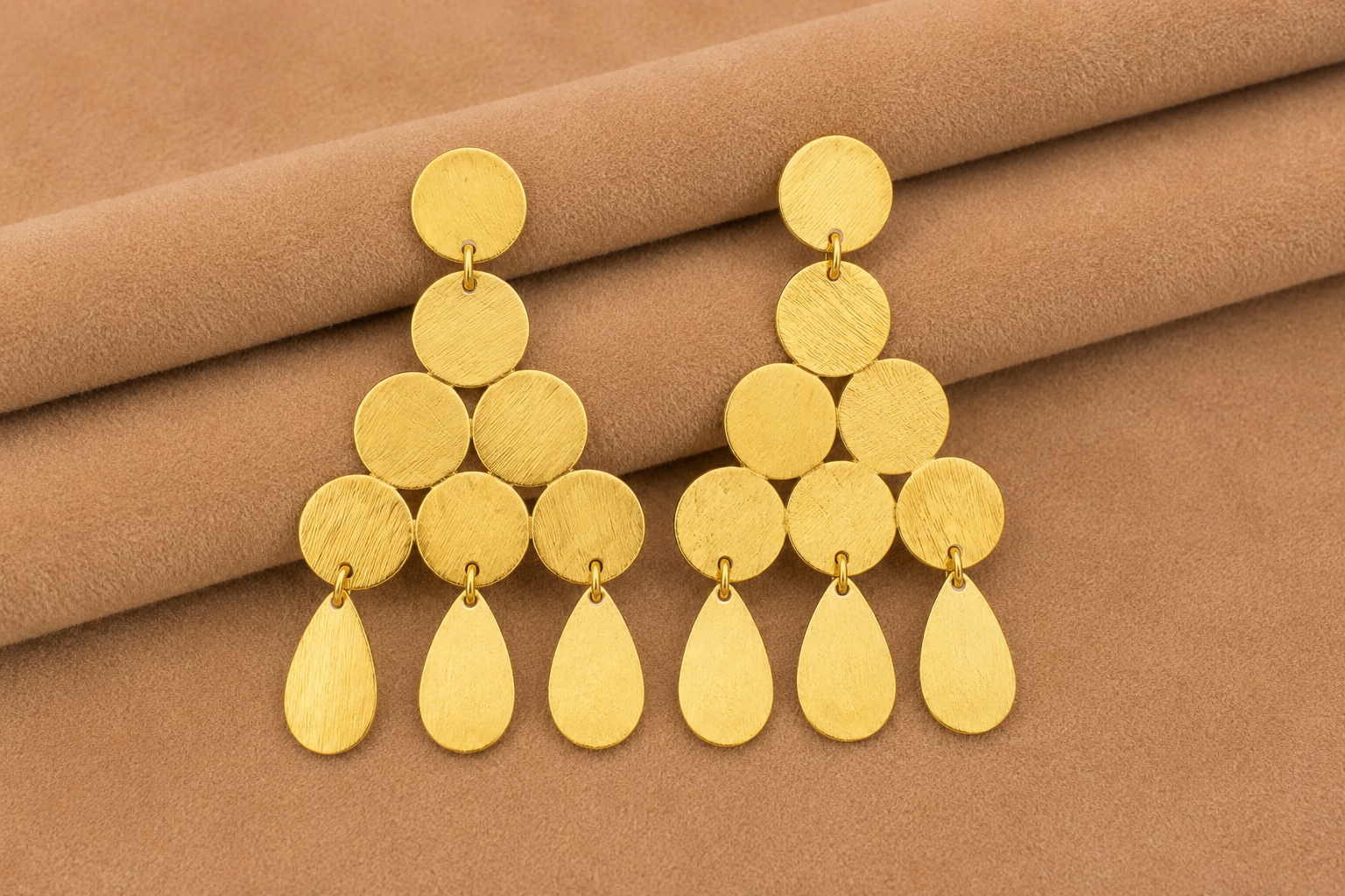 18K Gold-Plated Geometric Chandelier Earrings