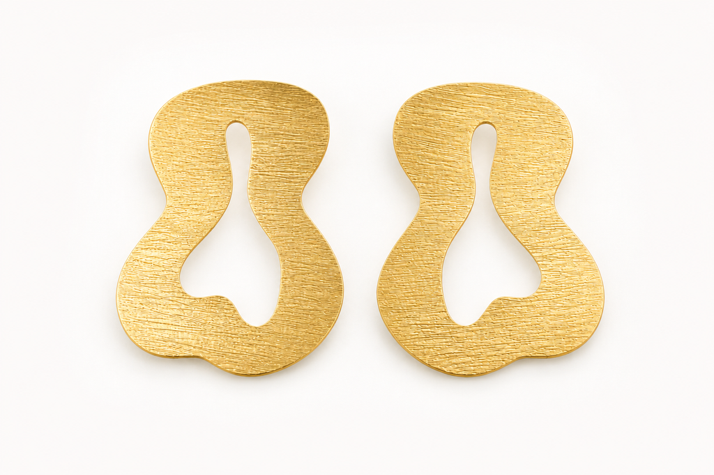 18K Gold-Plated Abstract  Cut-Out Shape Earrings
