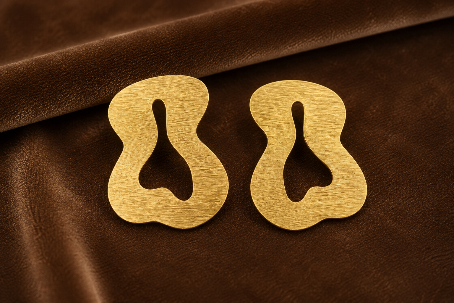 18K Gold-Plated Abstract  Cut-Out Shape Earrings