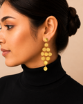 18Kt Gold Plated Brushed Gold Chandelier Earrings