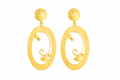 18K Gold Plated Oval Swirl  Earrings