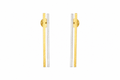 Gold & Silver Dual-Tone Minimalist Bar Drop Earrings