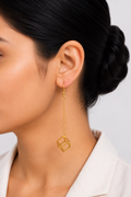 18K Gold Plated Geometric Cube Drop Earrings