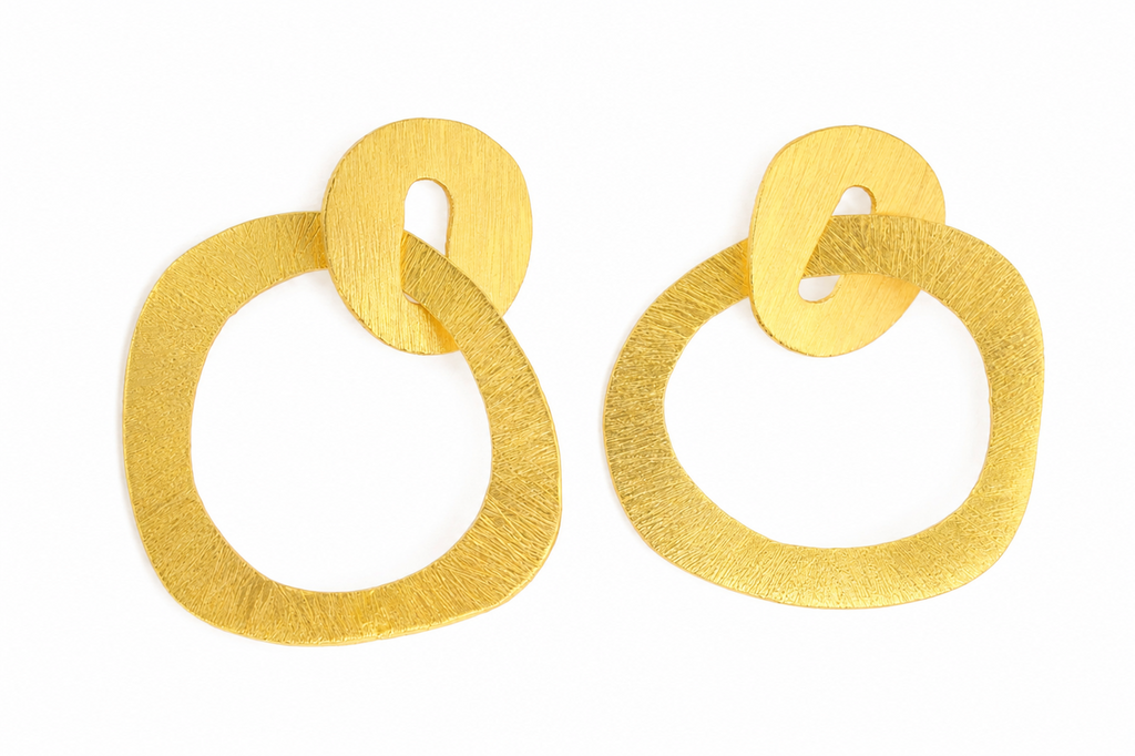 18K Gold Plated Abstract Geometric Drop Earrings