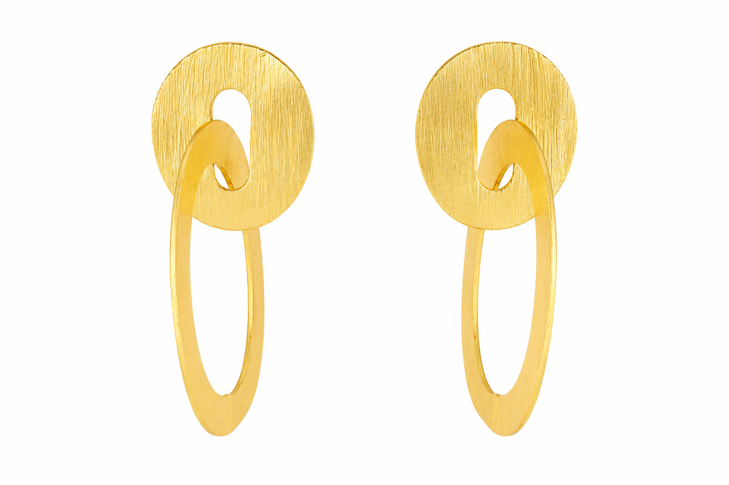 18K Gold Plated Abstract Geometric Drop Earrings