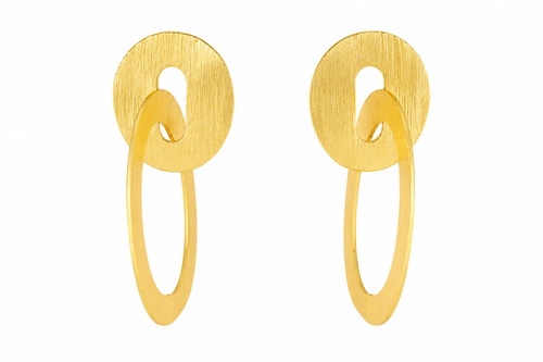 18K Gold Plated Abstract Geometric Drop Earrings