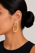 18K Gold Plated Abstract Geometric Drop Earrings
