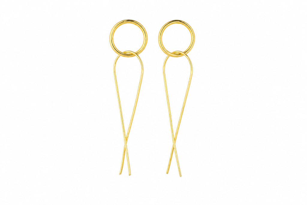 18K Gold-Plated Minimalist Drop Earrings