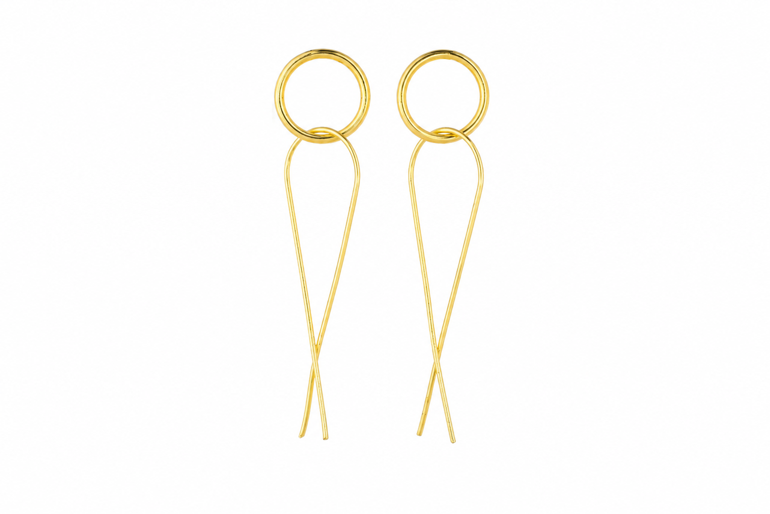 18K Gold-Plated Minimalist Drop Earrings