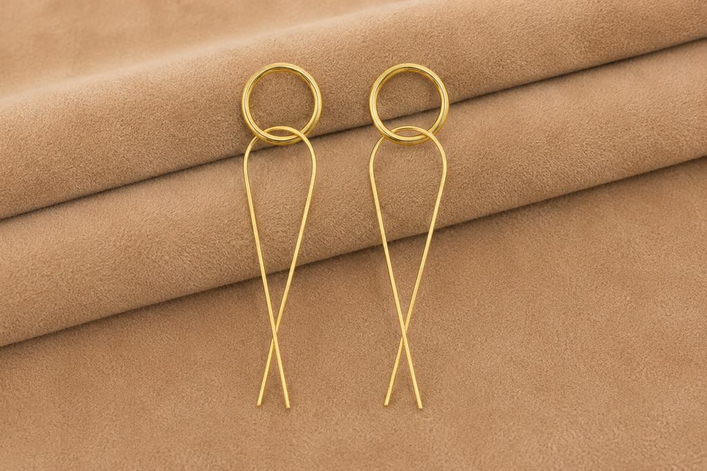18K Gold-Plated Minimalist Drop Earrings