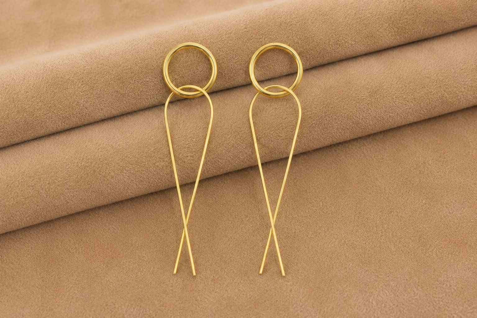 18K Gold-Plated Minimalist Drop Earrings