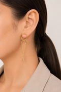 18K Gold-Plated Minimalist Drop Earrings