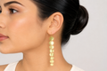 18K Gold Plated Cascading Oval Disc Statement Earrings