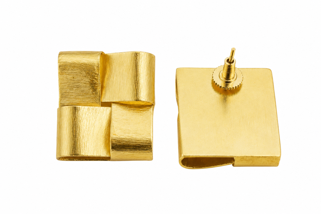 18K Gold-Plated Geometric Statement Earrings