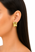 18K Gold-Plated Geometric Statement Earrings