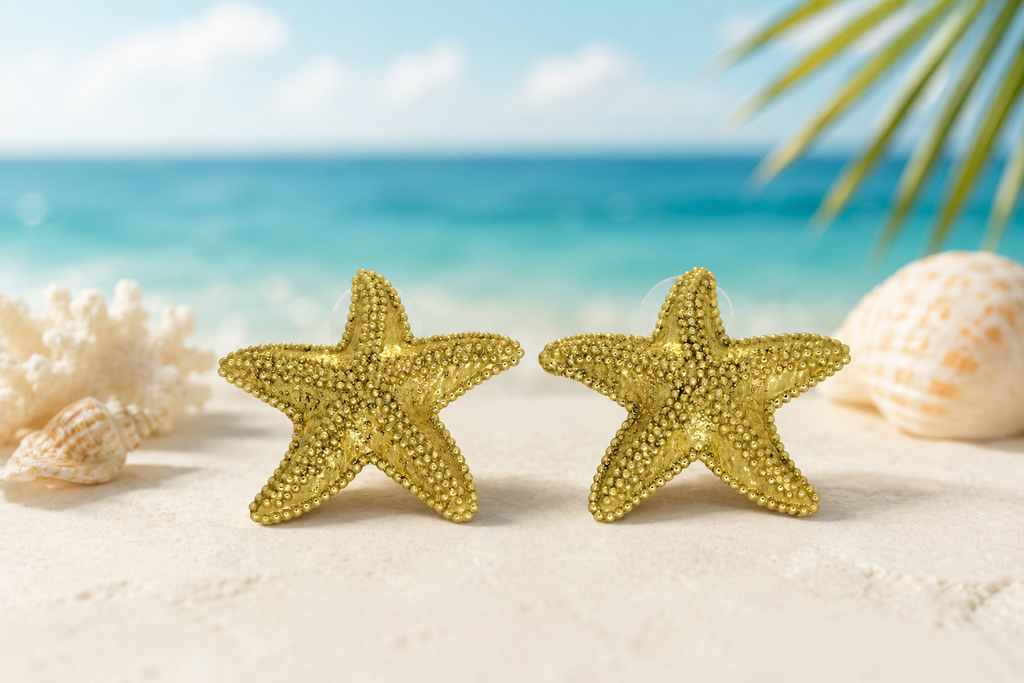 18K Gold-Plated Starfish Stud Earrings