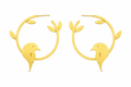 18K Gold Plated Bird Hoop  Earrings
