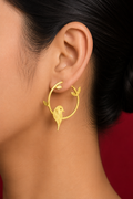 18K Gold Plated Bird Hoop  Earrings