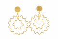 18K Gold-Plated Floral Wave Statement Earrings