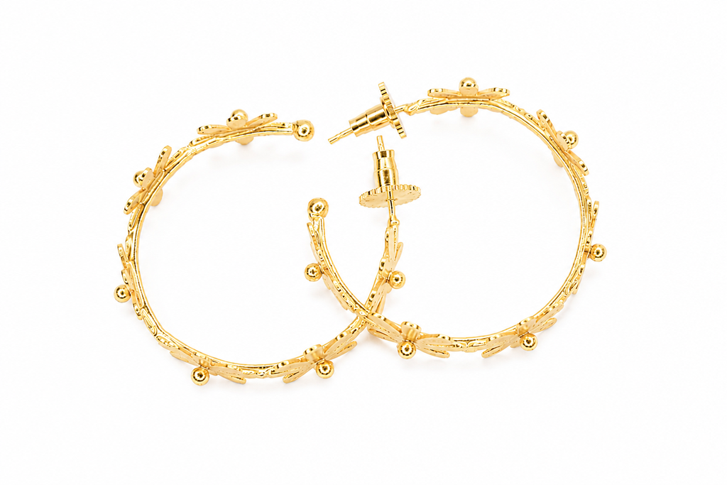 18K Gold-Plated Daisy Bloom Statement Earrings