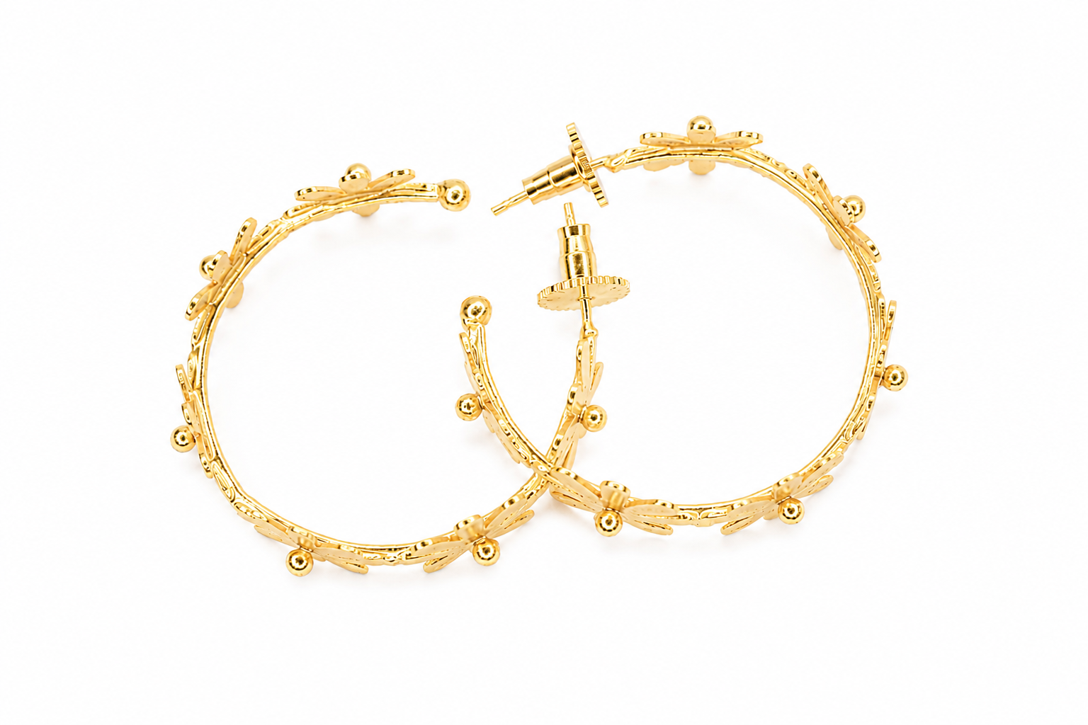 18K Gold-Plated Daisy Bloom Statement Earrings