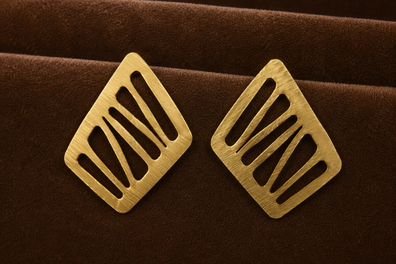 18K Gold Plated Geometric Cutwork Statement Earrings
