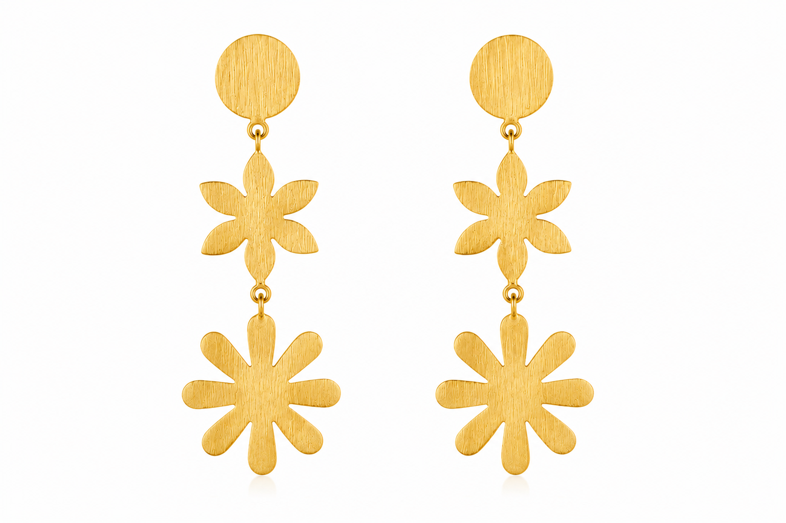 18K Gold-Plated Floral Drop Earrings