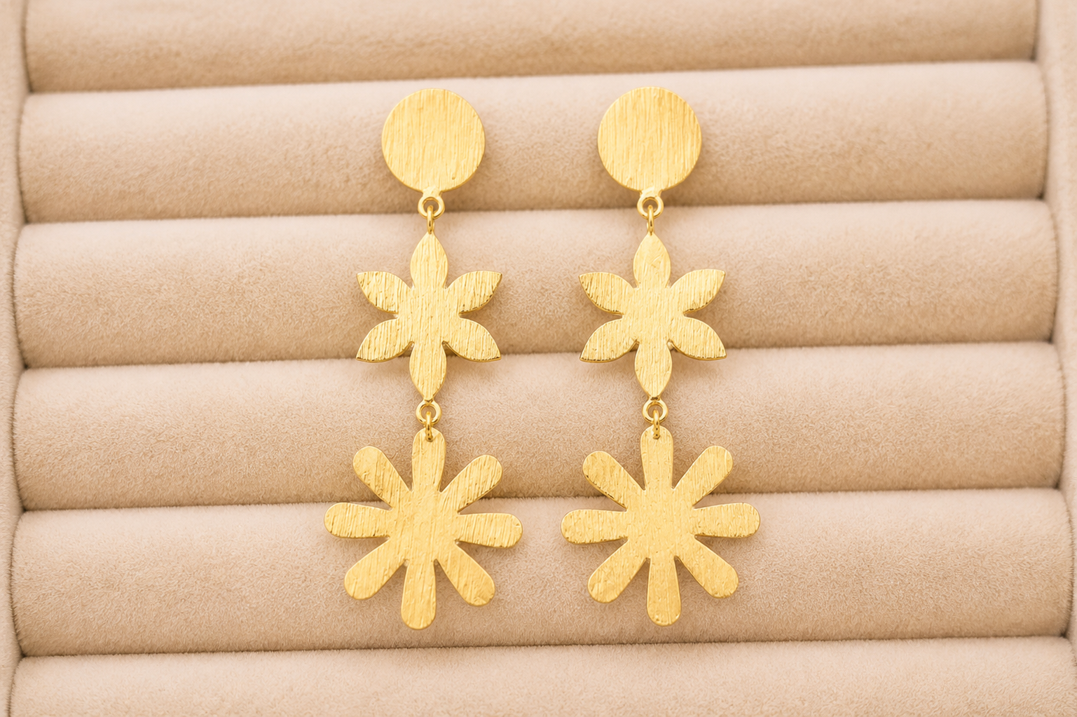 18K Gold-Plated Floral Drop Earrings