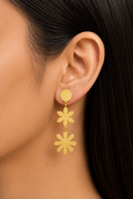 18K Gold-Plated Floral Drop Earrings