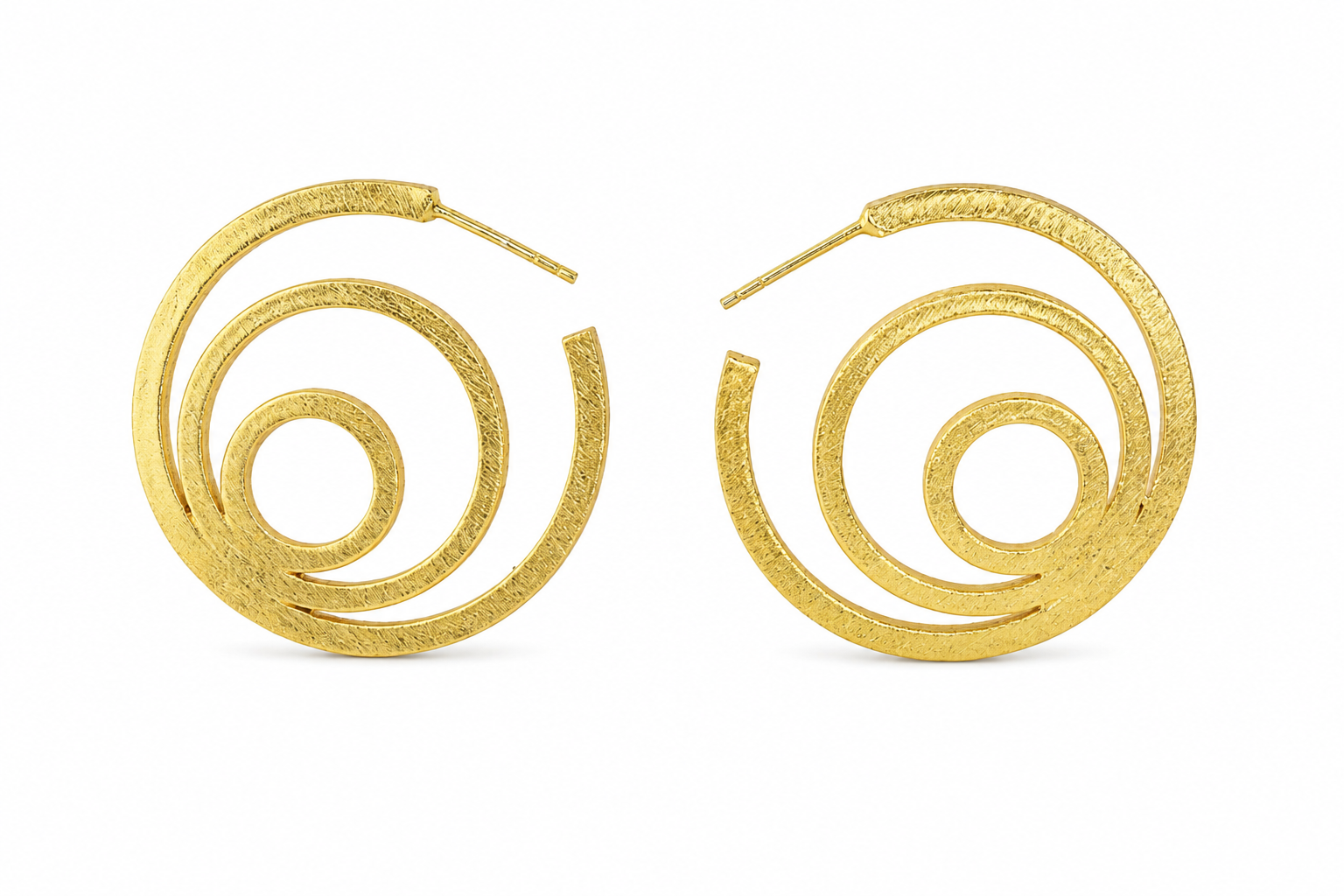 18K Gold Plated Spiral Earrings