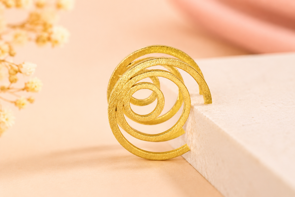 18K Gold Plated Spiral Earrings