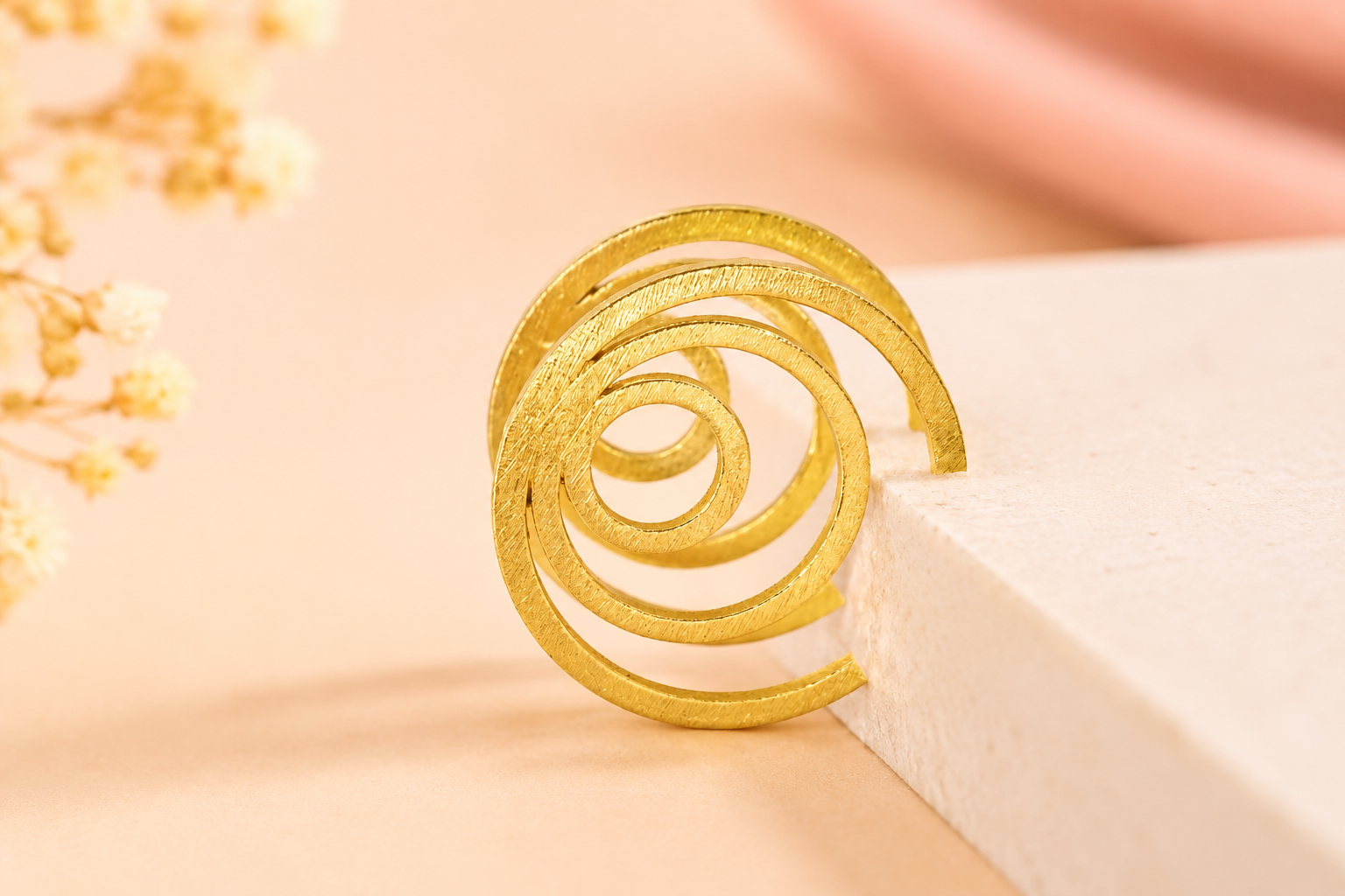 18K Gold Plated Spiral Earrings