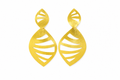 18K Gold Plated Leaf Cutout Statement Drop Earrings