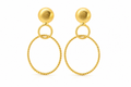 18K Gold Plated Twisted Hoop Statement Earrings