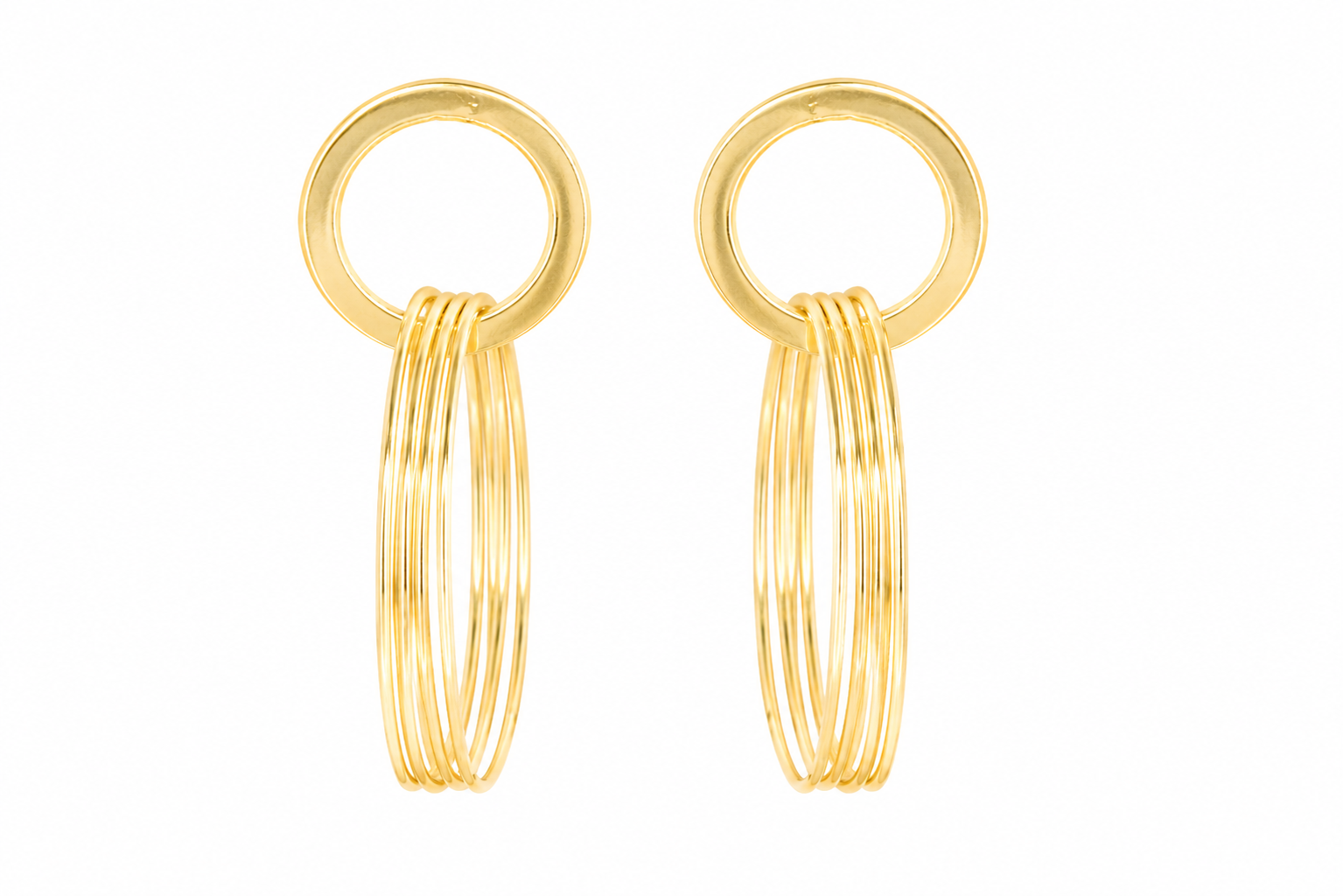 18K Gold-Plated Multi Hoop Statement Earrings