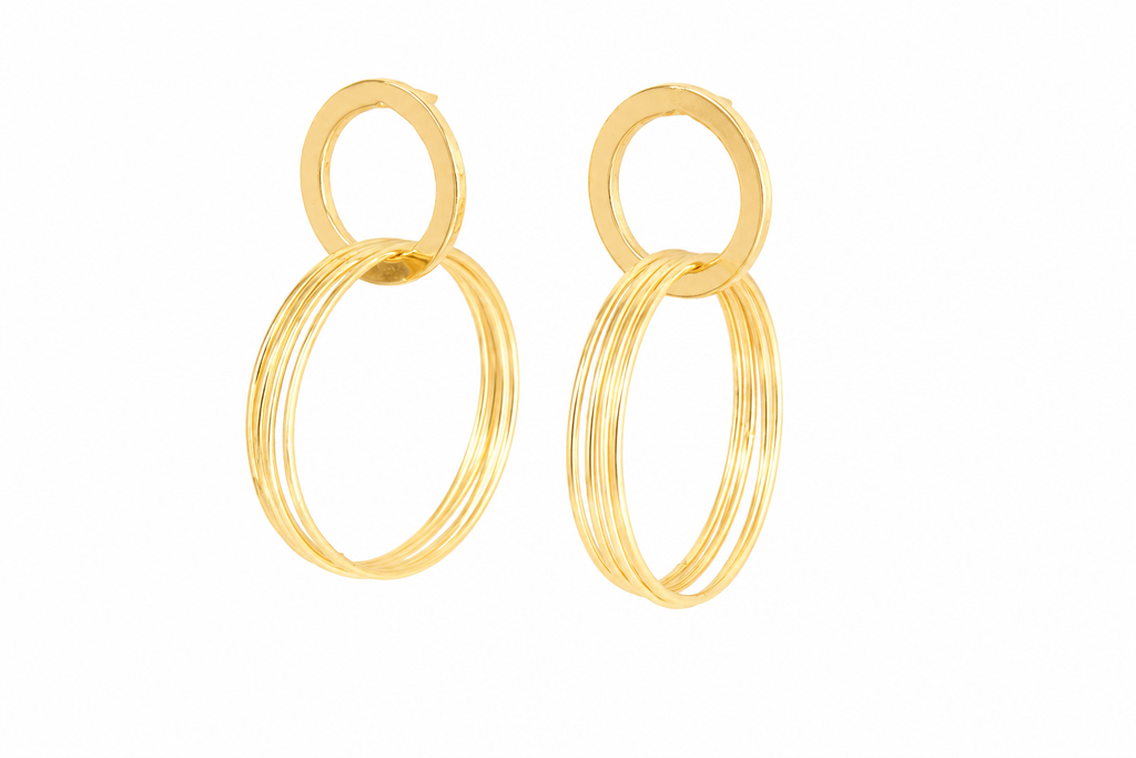 18K Gold-Plated Multi Hoop Statement Earrings