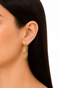 18K Gold-Plated Multi Hoop Statement Earrings